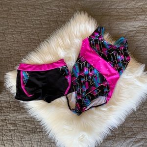 Danskin Freestyle Gymnastics Leotard AND Shorts